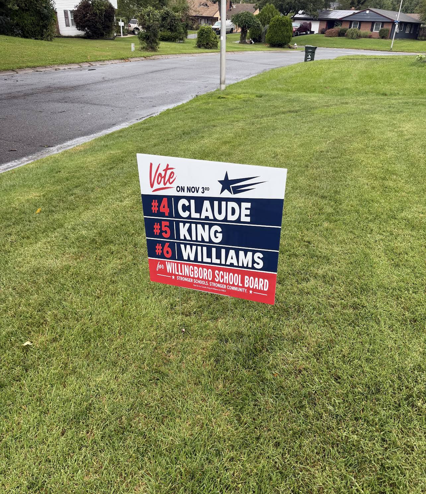 customer photos of yard sign plus