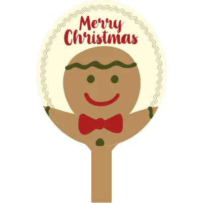 Custom Hand Fans Multiple Sizes Merry Christmas Gingerbread
