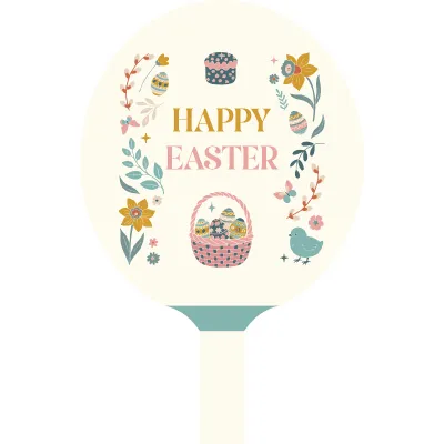 Custom Hand Fans Multiple Sizes Happy Easter