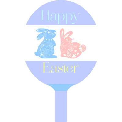 Custom Hand Fans Multiple Sizes Easter Rabbit
