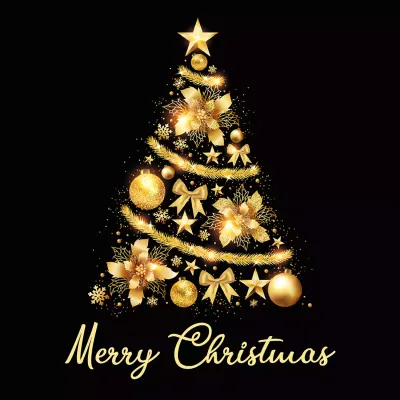 Custom Outdoor Yard Signs Multiple Sizes Gold Christmas Tree