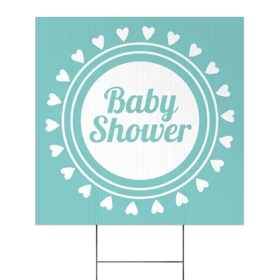 Custom Outdoor Yard Signs Multiple Sizes Baby Shower Hearts