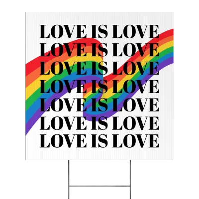 Custom Outdoor Yard Signs Multiple Sizes Love Sign Rainbow