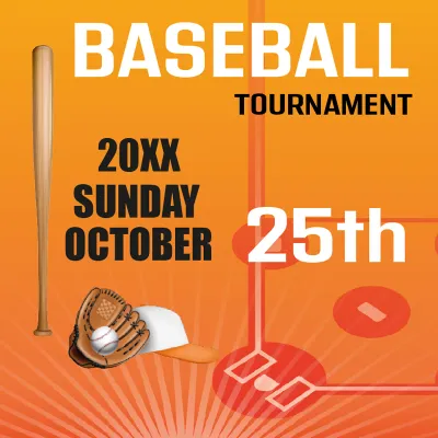 Custom Outdoor Yard Signs Multiple Sizes Tournment of Baseball