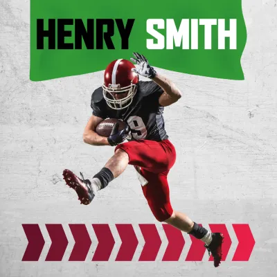 Custom Outdoor Yard Signs Multiple Sizes Football Player