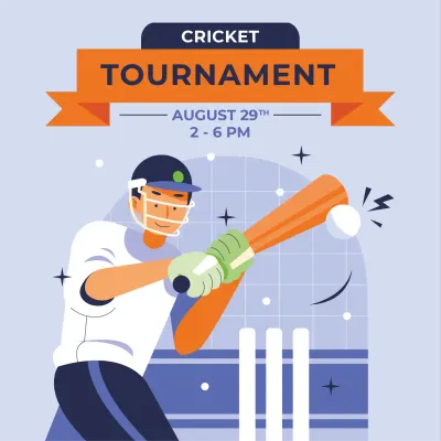 Custom Outdoor Yard Signs Multiple Sizes Cricket Tournament
