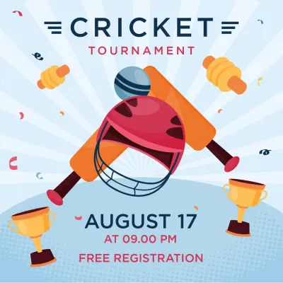Custom Outdoor Yard Signs Multiple Sizes Cricket Tournament
