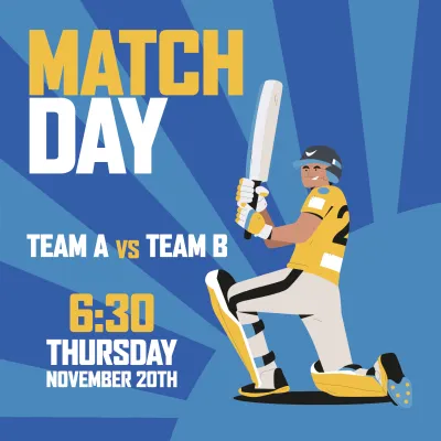 Custom Outdoor Yard Signs Multiple Sizes Cricket Match Day