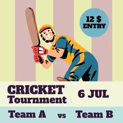 Custom Outdoor Yard Signs Multiple Sizes Cricket Tournament Entry