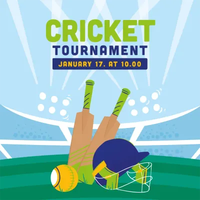 Custom Outdoor Yard Signs Multiple Sizes January Cricket Tournament