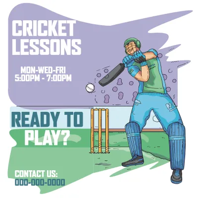 Custom Outdoor Yard Signs Multiple Sizes Cricket Lessons