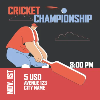 Custom Outdoor Yard Signs Multiple Sizes Cricket Championship Sign
