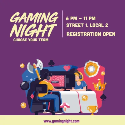 Custom Outdoor Yard Signs Multiple Sizes Gaming Night Registration