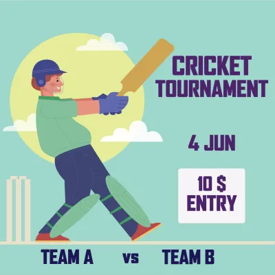Custom Outdoor Yard Signs Multiple Sizes Cricket Two Team