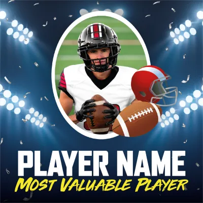 Custom Outdoor Yard Signs Multiple Sizes American Football MVP