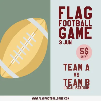Custom Outdoor Yard Signs Multiple Sizes Flag Football Team Game