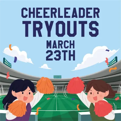 Custom Outdoor Yard Signs Multiple Sizes Cheerleader Tryouts