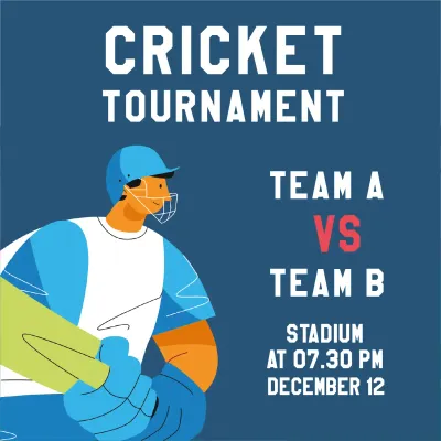 Custom Outdoor Yard Signs Multiple Sizes Team Cricket Tournament