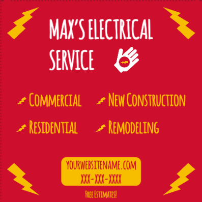 Custom Outdoor Yard Signs Multiple Sizes Electrical Service