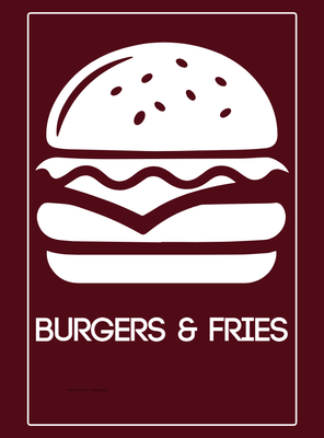 Custom A-Frames Multiple Sizes Burgers Fries