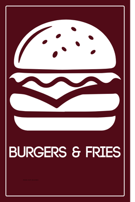Custom A-Frames Multiple Sizes Burgers Fries