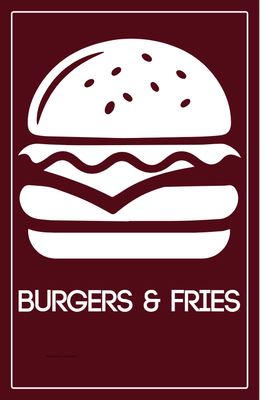 Custom A-Frames Multiple Sizes Burgers Fries