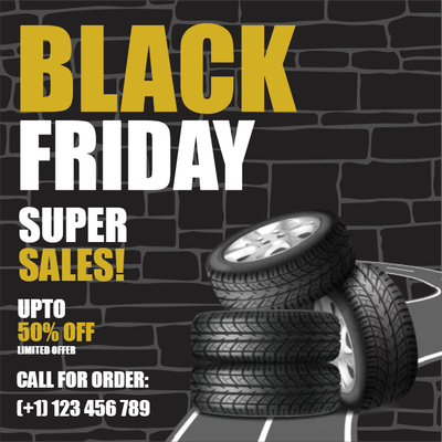 Custom Outdoor Yard Signs Multiple Sizes Black Friday Tires