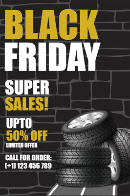 Custom Outdoor Yard Signs Multiple Sizes Black Friday Tires