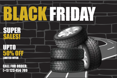 Custom Outdoor Yard Signs Multiple Sizes Black Friday Tires