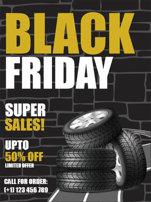 Custom Outdoor Yard Signs Multiple Sizes Black Friday Tires