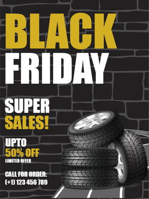 Custom Outdoor Yard Signs Multiple Sizes Black Friday Tires