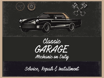 Custom Outdoor Yard Signs Multiple Sizes Classic Garage
