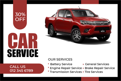 Custom Outdoor Yard Signs Multiple Sizes Car Service
