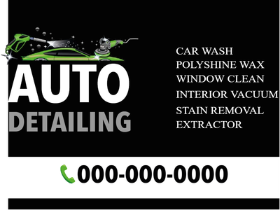 Custom Outdoor Yard Signs Multiple Sizes Auto Detailing