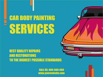Custom Outdoor Yard Signs Multiple Sizes Car Body Painting Services