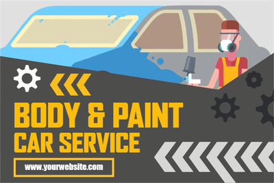 Custom Outdoor Yard Signs Multiple Sizes Body and Paint Car Service
