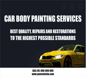 Custom Outdoor Yard Signs Multiple Sizes Car Body and Painting Services