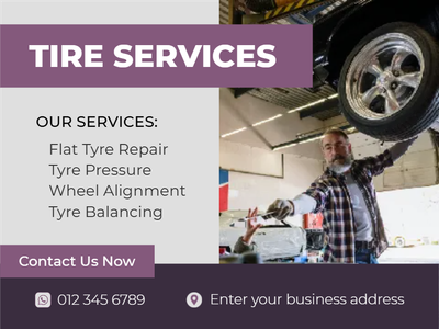 Custom Outdoor Yard Signs Multiple Sizes Tire Services