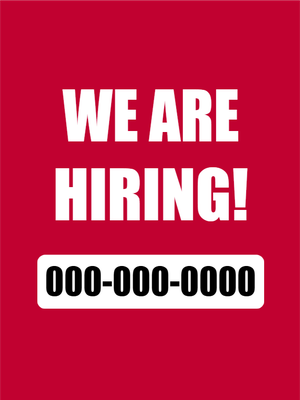 Custom Outdoor Yard Signs Multiple Sizes Hiring