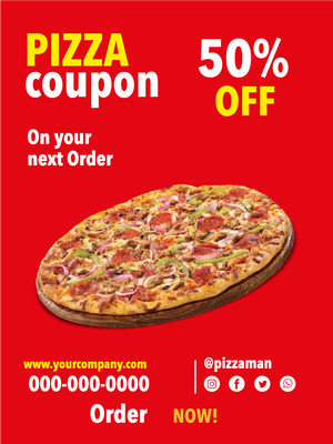 Custom Outdoor Yard Signs Multiple Sizes Pizza Coupon