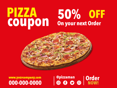 Custom Outdoor Yard Signs Multiple Sizes Pizza Coupon