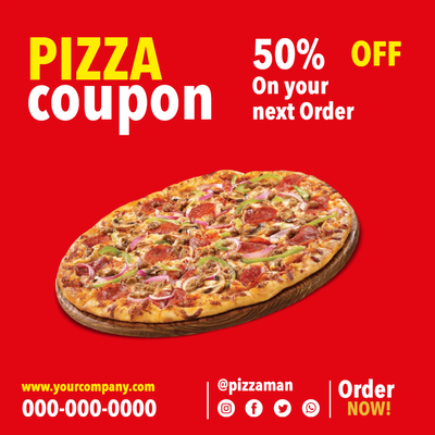 Custom Outdoor Yard Signs Multiple Sizes Pizza Coupon