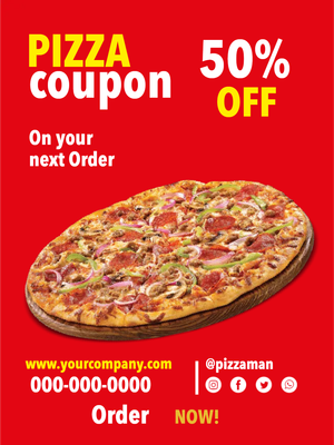 Custom Outdoor Yard Signs Multiple Sizes Pizza Coupon