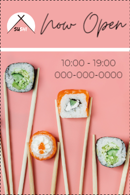 Custom Outdoor Yard Signs Multiple Sizes Sushi Now Open