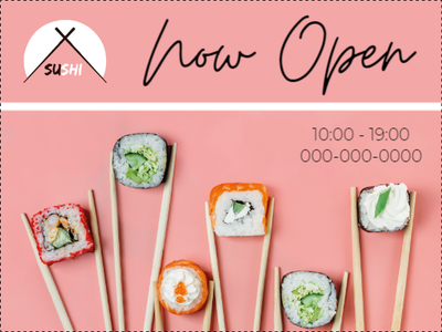 Custom Outdoor Yard Signs Multiple Sizes Sushi Now Open