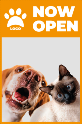 Custom Outdoor Yard Signs Multiple Sizes Paw Print Now Open