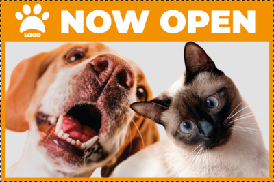 Custom Outdoor Yard Signs Multiple Sizes Paw Print Now Open