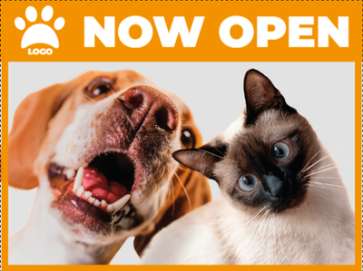 Custom Outdoor Yard Signs Multiple Sizes Paw Print Now Open