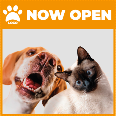 Custom Outdoor Yard Signs Multiple Sizes Paw Print Now Open