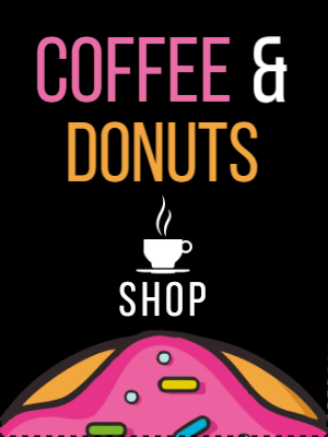 Custom Outdoor Yard Signs Multiple Sizes Coffee And Donuts
